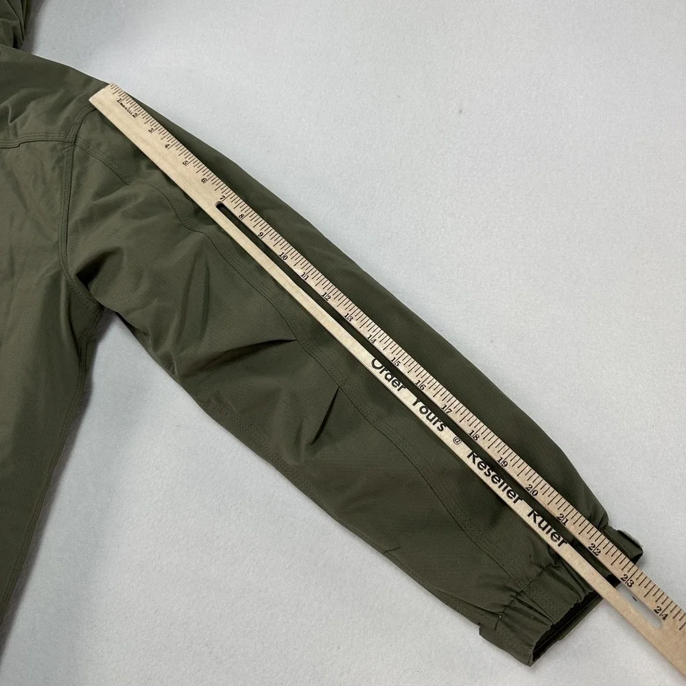 Snap-on Jacket Youth Large Green Hooded Full Zip Softshell Logo Quilted Warm